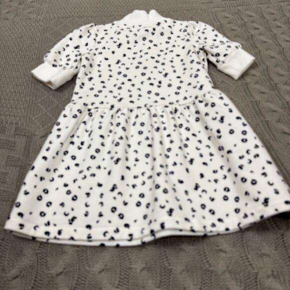 Janie & Jack Animal Print Black & White Short Sleeved Sweatshirt Dress ~ 18/24M - Picture 9 of 11